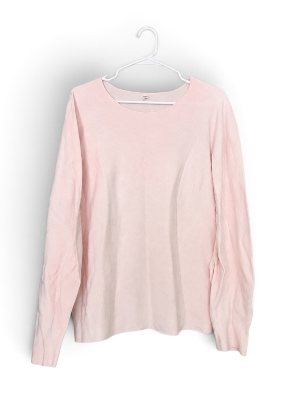 Uniqlo Long-Sleeve Crewneck Top - Light Pink 100% cotton